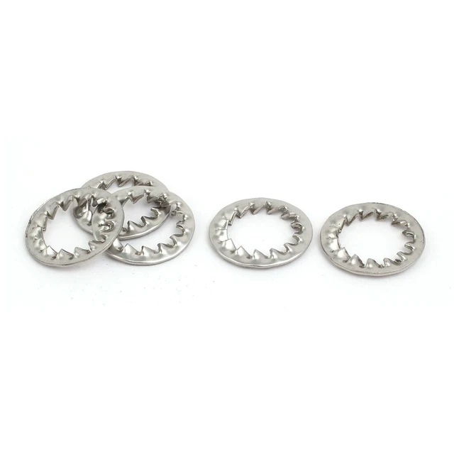 16mm Int. Dia acier inox 304 Int. Cranté Dent Rondelle Serrage 5pc