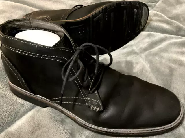 SKECHERS MARK NASON Mens Black Leather Morley Chukka Boot Size