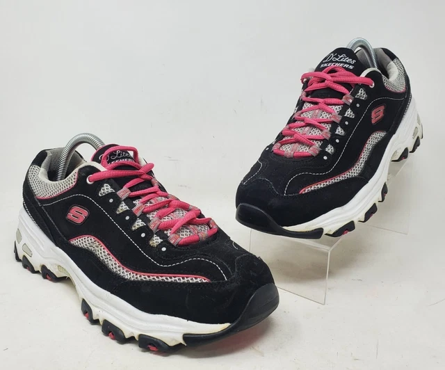 Sketchers D'Lites Life Saver Air Cooled Memory Foam Sneakers Size 10 Black Pink Sketchers D'Lites Life Saver Air Cooled Memory Foam Sneakers Size 10 Black Pink