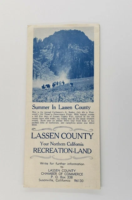 VINTAGE LASSEN COUNTY California Brochure / Map - Eagle Lake - National