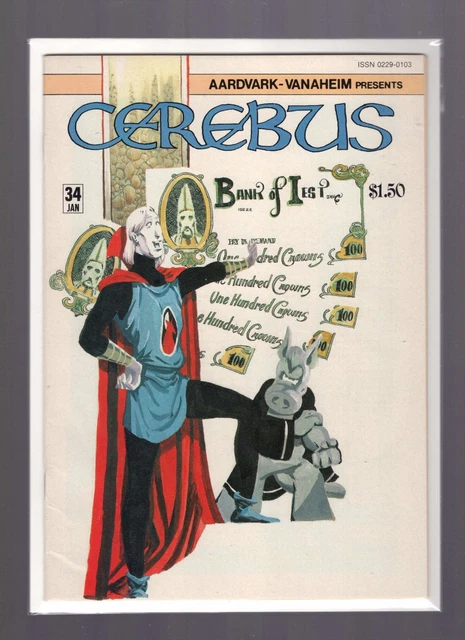 Cerebus the Aardvark #34 VF- Autographed by Dave Sim (1st Page)