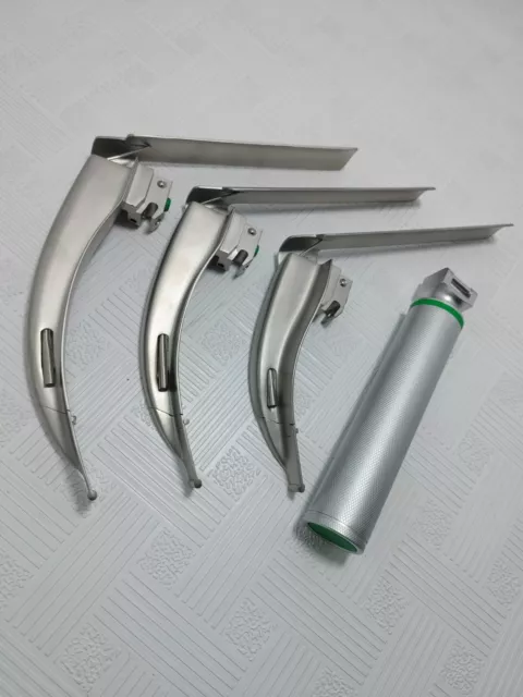 Laryngoscope Fiber optic McCoy size 2,3&4 blade set with medium handle