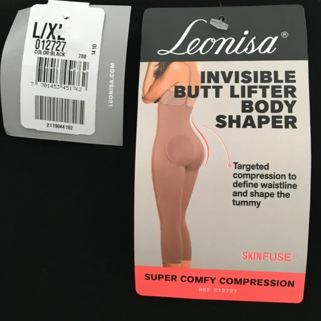 Leonisa Invisible Butt Lifter Body Shaper Women's Size L / XL  Black New