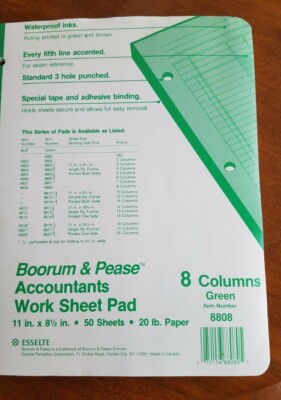 8-3/4X10 Lot of 4 Ekonomik DD Wirebound Form Dd Check Register W/10 Left Distribution Columns 