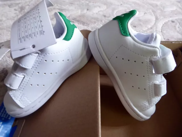 neue Kinder Schuh Gr. 19 - adidas Stan Smith Cf I, FX7632 Green, Klettverschluss