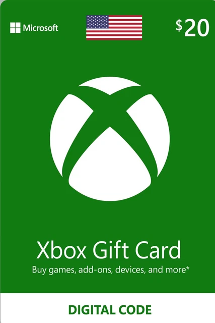 $20 US Dollar Xbox Live Gift Card - 20 USD Xbox Live Digital Guthabn Code - USA