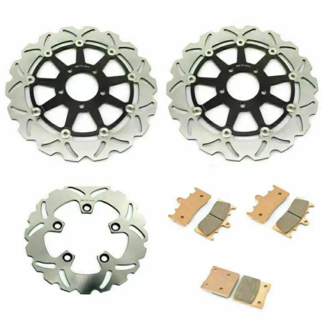 Front Rear Brake Disc Rotors Pads for Suzuki GSXR1300 Hayabusa 1999-2007 2004