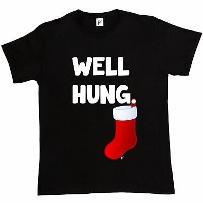 Well Hung Endowed Christmas Stocking Funny Mens T-Shirt