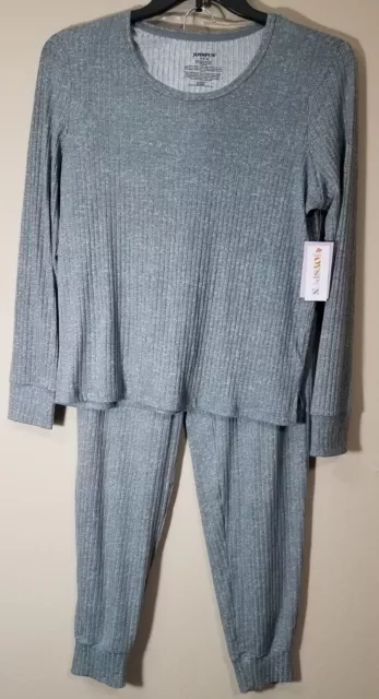 Joyspun Pajama Set 2pc LS Sleep Top Jogger Pants Women Medium  (8-10) Gray NEW