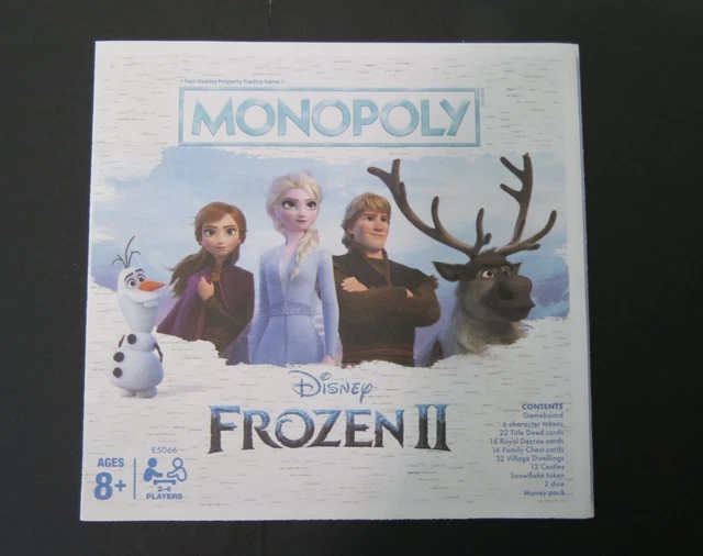DISNEY FROZEN 2 Monopoly Game Replacement Instructions Rules 6.97