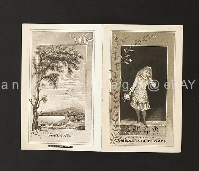 antique CAMILLE KID GLOVES CATALOG CARD AD paris depot joinville jouvin derby