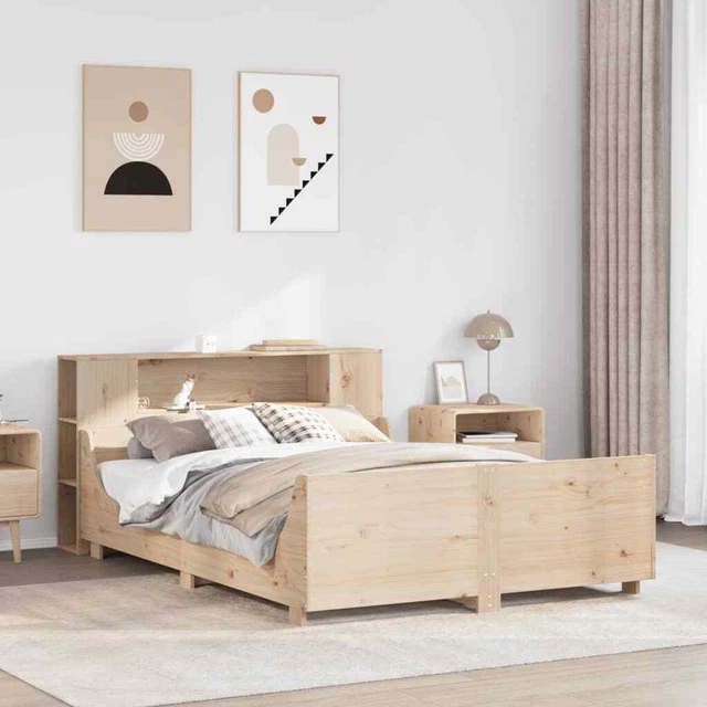 BED FRAME WITHOUT Mattress 150x200 cm King Size Solid Wood Pine £584.25