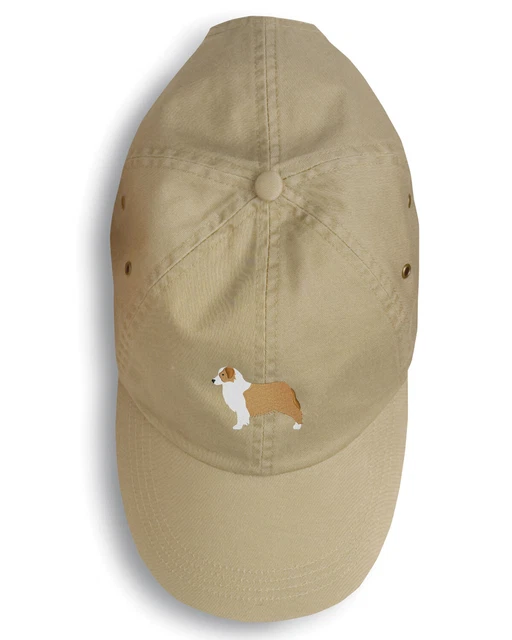 Australian Shepherd Dog Khaki Embroidered  Baseball Cap BB3433BU-156