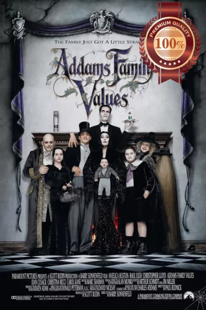 THE ADDAMS FAMILY VALUES 1993 90s OFFICIAL ORIGINAL MOVIE PRINT PREMIUM POSTER
