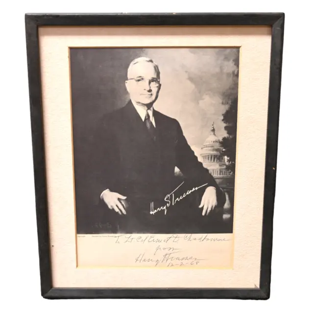 33RD UNITED STATES PRESIDENT HARRY S TRUMAN SIGNED PHOTOGRAPH AUTOGRAPH c1968