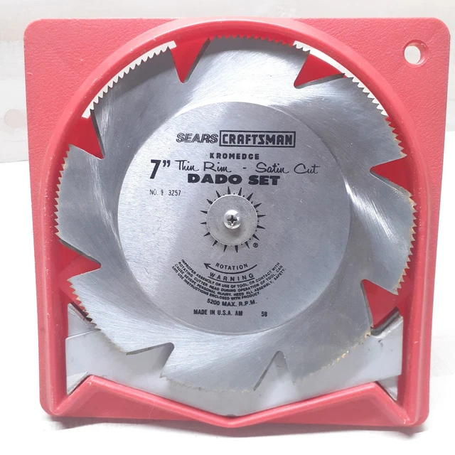 Vintage Sears CRAFTSMAN 7 PC Dado Blade Set - 7" - Kromedge Satin Cut 9-3257 Vintage Sears CRAFTSMAN 7 PC Dado Blade Set - 7" - Kromedge Satin Cut 9-3257