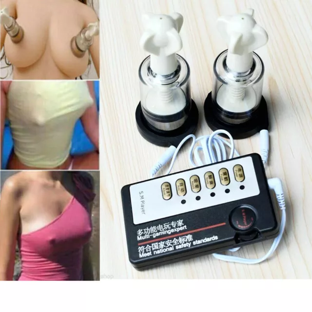 Female Shock Pump Sucker Breast Enlargement Therapy Pulse Power BDSM Bondage Toy