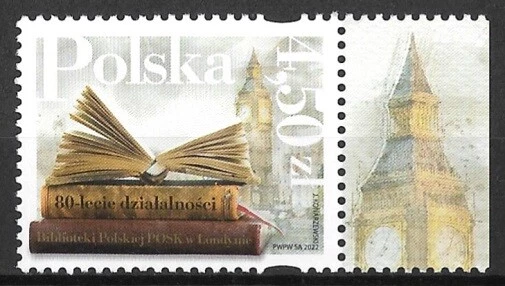 Polen Mi.Nr. 5377** (2022) postfrisch/80 Jahre Poln. Bibliothek POSK in London