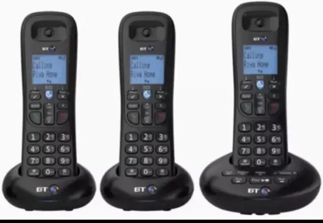 bt 3570 trio cordless phone set with answer machine loud speaker call blocker