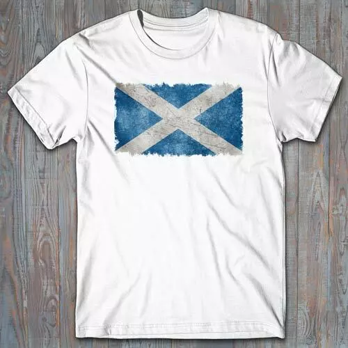 Novelty T shirt FLAG OF SCOTLAND distressed, cool patriotic gift