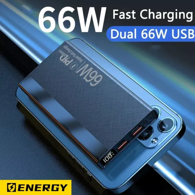 66W 20000/30000mAh Power Bank Fast Charging Portable Charger External Battery