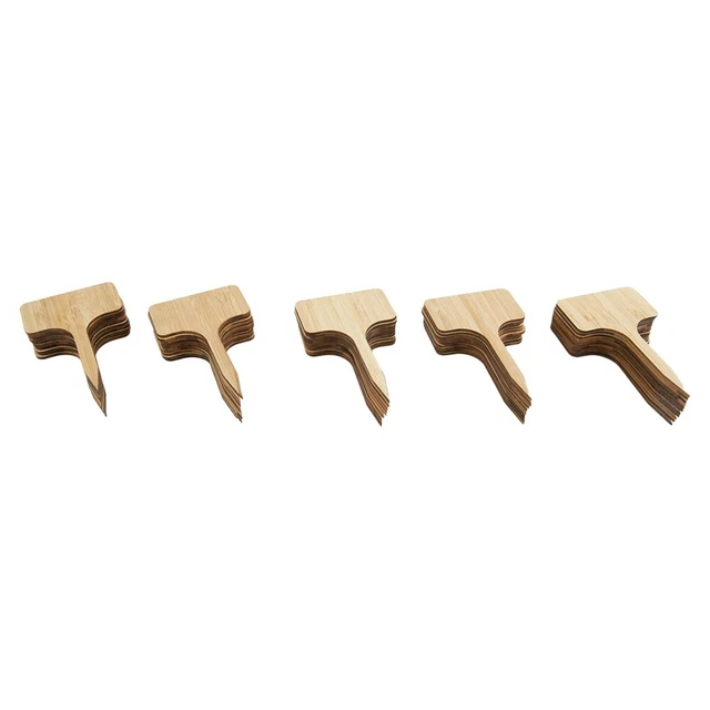 15 étiquettes De Jardin En Bois Noir - Marqueurs Type T 17,8x8,2 Cm Pour Légumes, Herbes, Fleurs