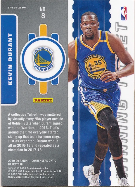 2019-20 Panini Contenders Optic Winning Tickets Red Cracked Ice #8 Kevin Durant 2