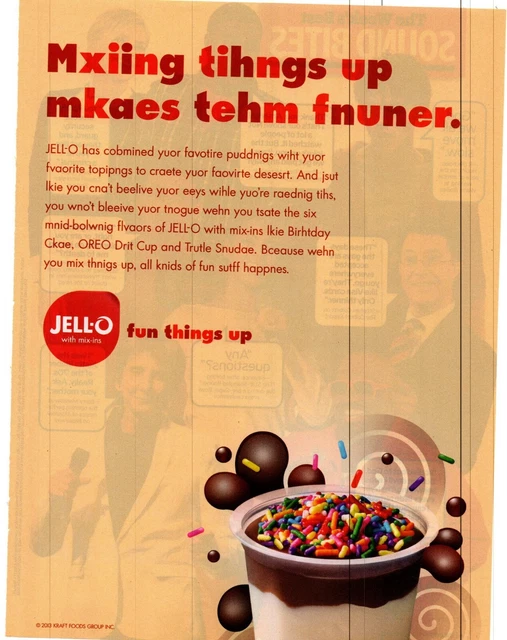 TKPOT3 PICTURE/ADVERT 11X8 JellO With MixIns Fun Things Up £8.99