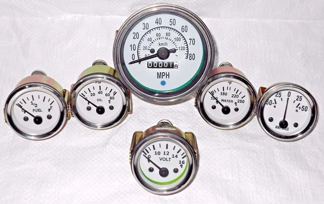 Willys MB gauges Kit- 85 mm Speedometer+Temp+Oil +Fuel+ Volt +amp