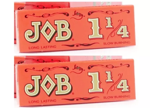 2xJOB 1 1/4  Rolling Papers Orange Slow Burning 2 PKS  w/o .99  FREE SHIPPING!