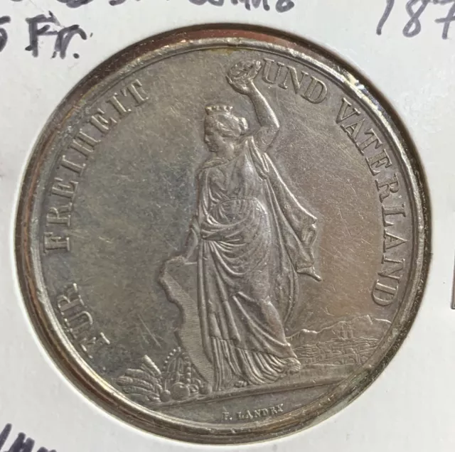 872 Switzerland Zurich Shooting Festival 5 Francs