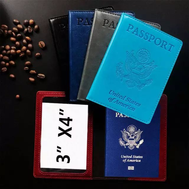 Passport Holder with Vaccine Card Slot Multifunctional Leather Travel Case