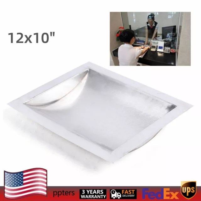 12x10" Cash Window Drop-In Deal Tray Bank Business Trading Tray Stainless Steel