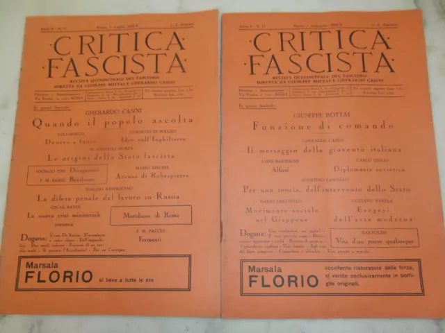 Raro lotto 13 riviste Critica Fascista Fascismo Bottai 1932 - 1943 2