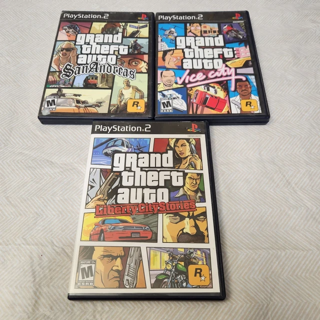 PS2 GRAND THEFT Auto Lot de 4 : GTA 3-Vice City-San Andreas-Liberty ...