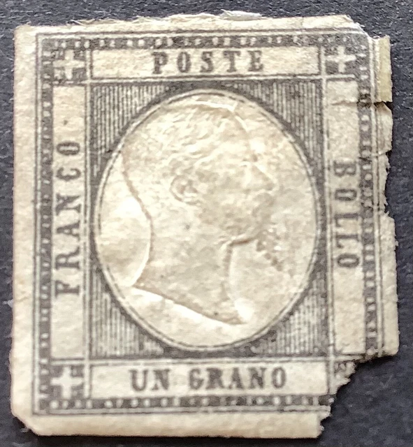 1 Marke Italien von 1861 Un Grano Franco Bollo, gestempelt, Mi:IT 3