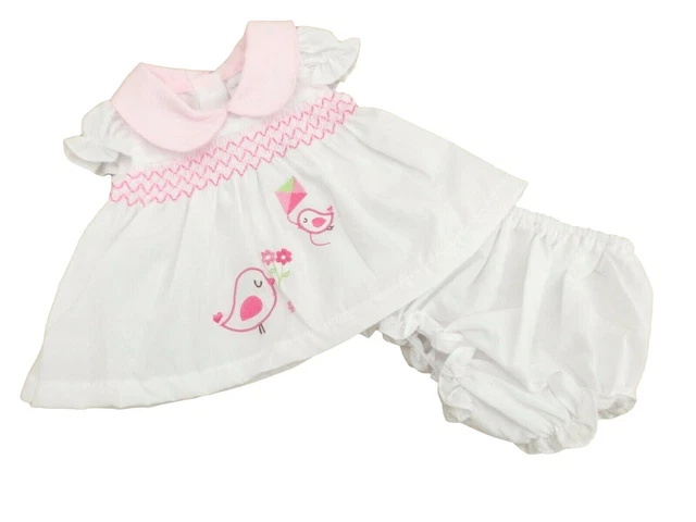 BNWT Piccolo Baby Ragazze Prematuro Preemie Bianco Fumè Uccello Abito 1.4-2.3kg