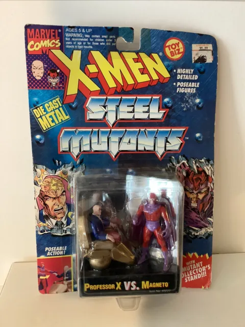 X-men Steel Mutants Professor X VS Magneto Set Action Figure Toy Biz 1994 Marvel