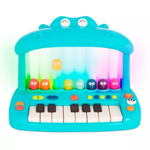 B. Toys Piano Hippo Pop Keyboard Kids Toddler Musical Toy 8-Keys Interactive NEW