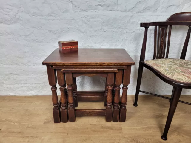 Nest of Tables Oak Vintage Country Rectangular Postage Available