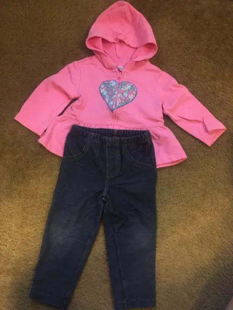 Carters Baby Girl 2 Piece Outfit Set Size 12 Months GUC