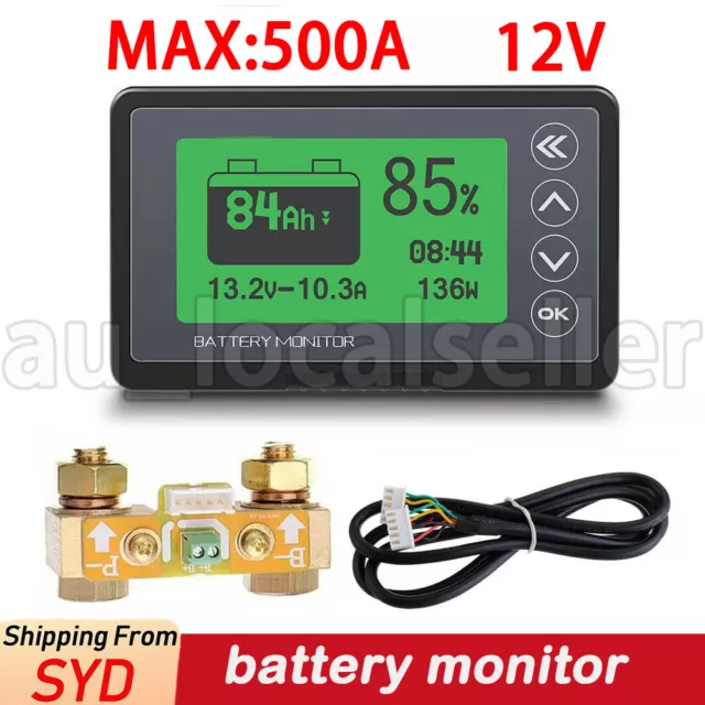 500A Battery Monitor High Low Voltage Programmable Alarm Compatible 12V Battery