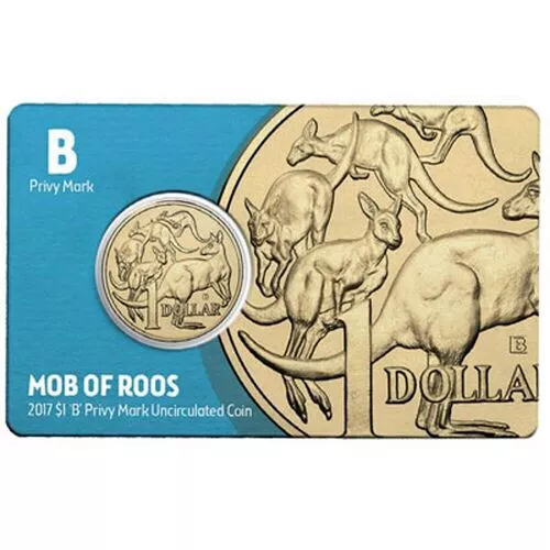 2017 $1 Uncirculated Coin: ANDA "Mob of Roos." - "B" Privy Mark.