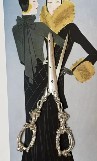 Ciseaux à Raisin ART NOUVEAU gravés Pampres de Vigne Jugendstil grape scissors