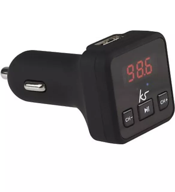 Kitsound In-Car Bluetooth Hands Free MP3 Player/Phone to Radio Transmitter 2 FM