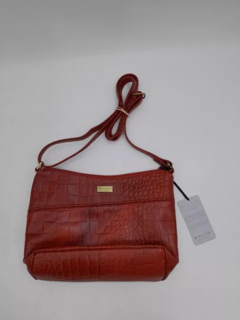 Assots London Red Croc Genuine Leather CrossbodyHandbag