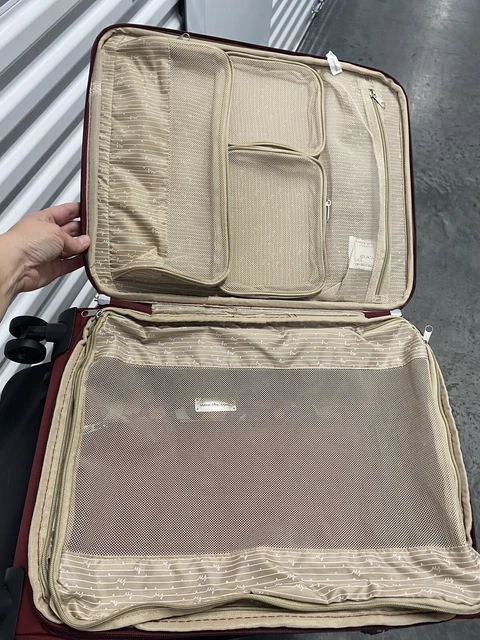 Samantha Brown 22" Spinner with Satchel 2-piece Set-Burgundy Geo Camo-NWT 11