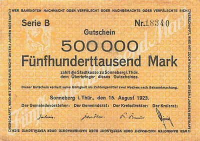 Bst C Soldi di Emergenza BST Elsterberg 1 Million Marchi Stadtgirokasse 