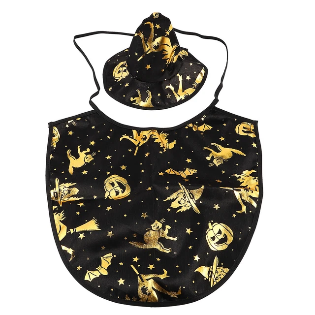 1 Set Witch Kostüm Hexenzauberer Outfit für kleine Hunde Fleece Hut Party Event