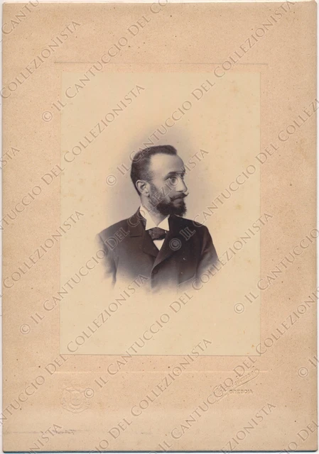 1900c Ritratto Gentiluomo Fotografia Capitanio Brescia